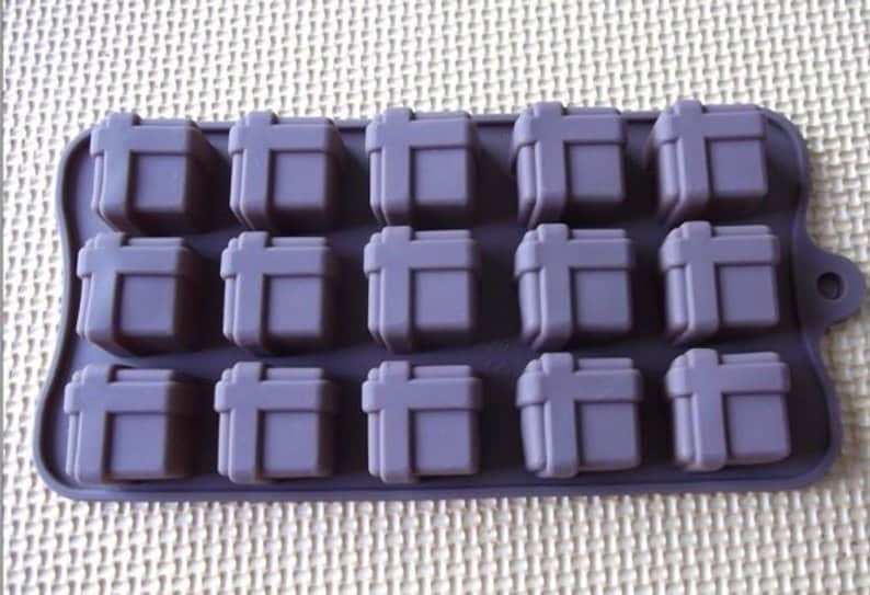 15-Gift Box Silicone Mold Candy mold Chocolate mold Resin Crafts mold DIY Mold polymer clay mold sugar mold Biscuit mold food mould