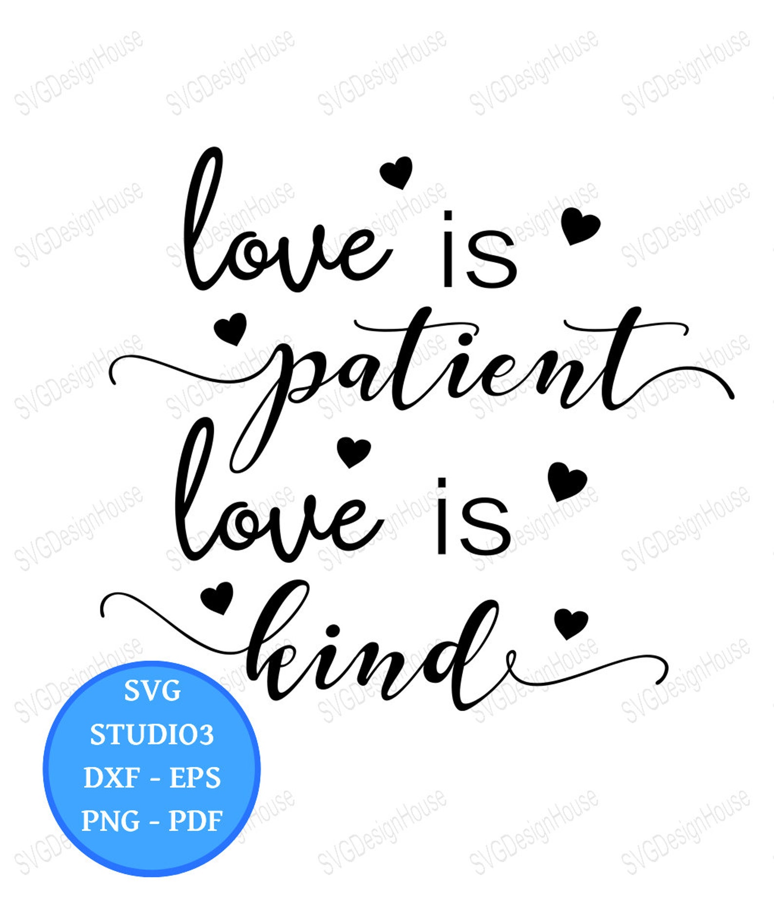 Love is Patient Love is Kind Svg Positive Quote Etsy