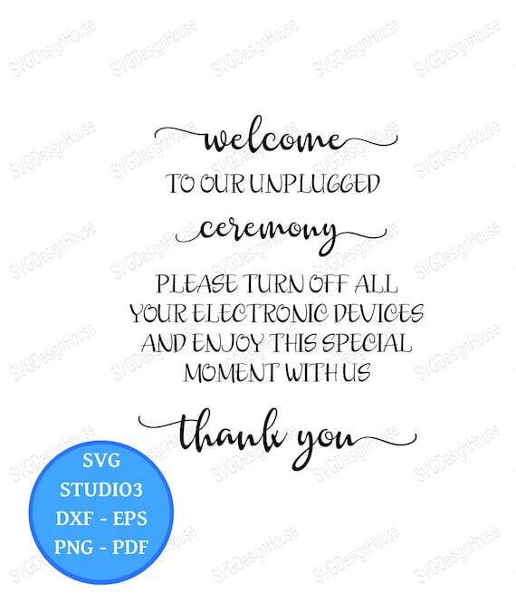 Download Clip Art Unplugged Ceremony Svg Wedding Sign Svg 0149 Studio3 Pdf Eps Cricut Unplugged Wedding Svg Dxf Png Art Collectibles