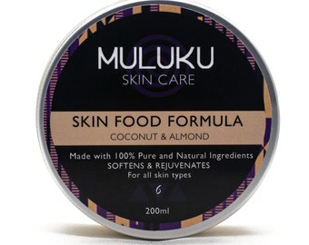 Skin Food Formula. A blend 7 Plant based oils to deeply moisture and nourish your skin. Non greasy feel.