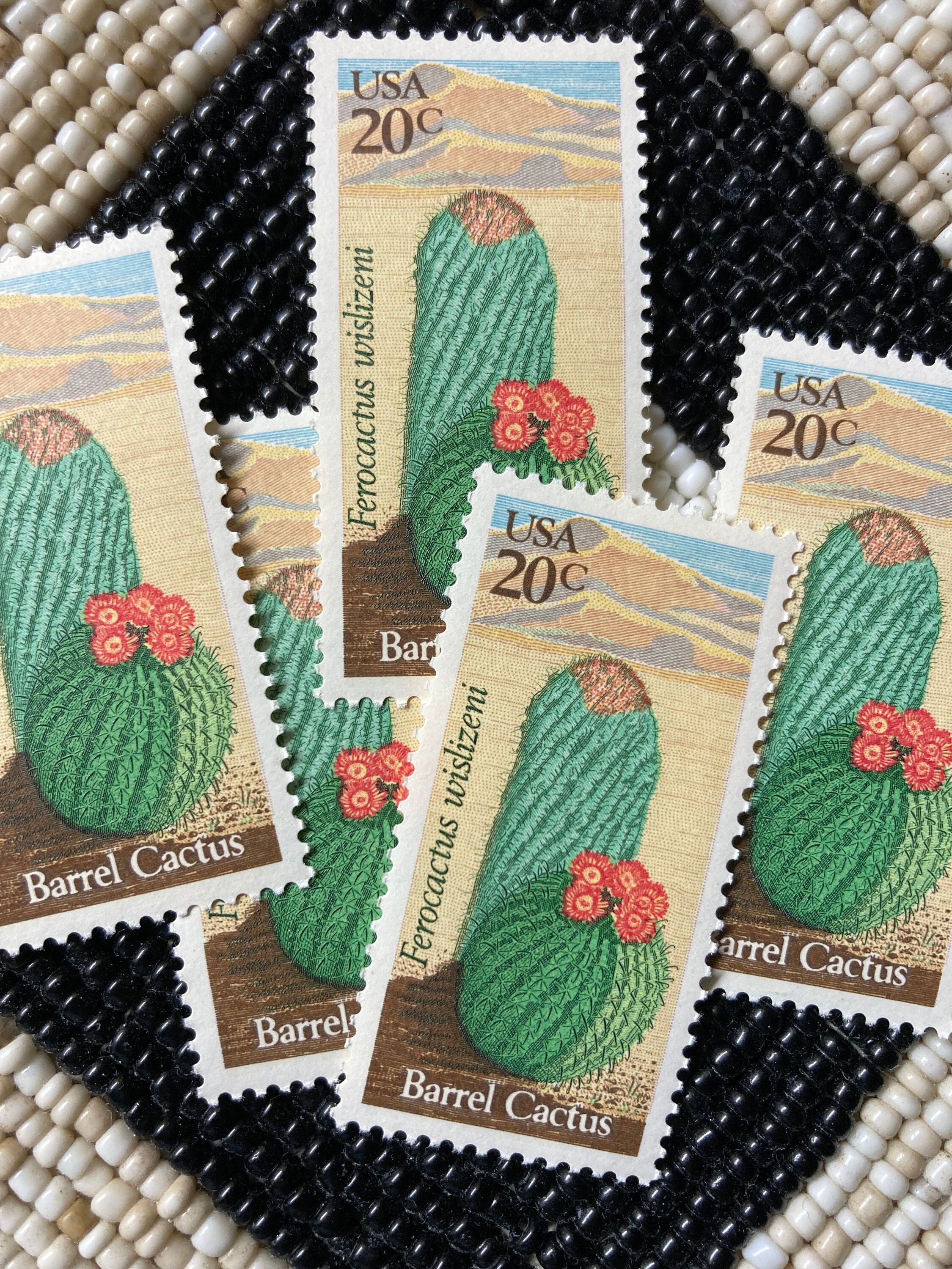 20c Cactus Plants Stamps .. Pack of 50 .. Vintage Unused US Postage Stamps  .. Southwestern Themed Stamps for Weddings and Mailing 