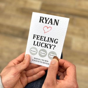 Rude scratch card - feeling lucky win - lose - match 3 - birthday - anniversary - valentines day - personalised - funny - blowjob