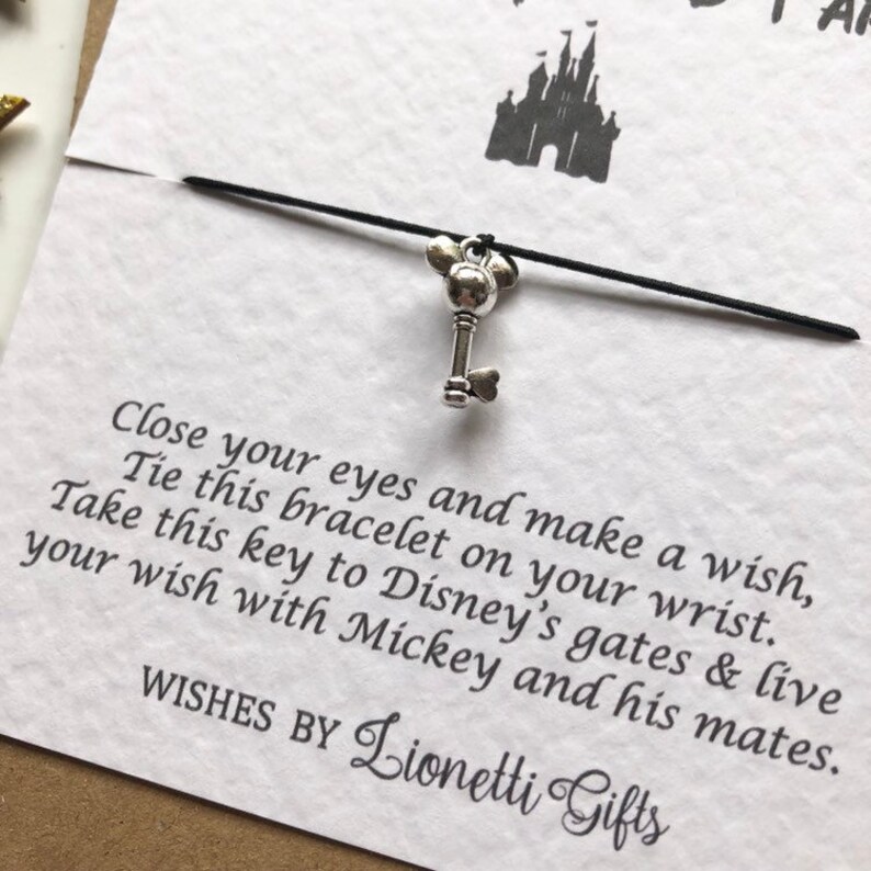 wishstring make a wish Personalised we are going to disneyland disneyworld keepsake wish bracelet holiday announcement disney reveal