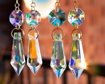 Crystal Kaleidoscope Sun Catcher Chandelier Earrings