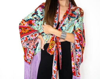 Free-Spirited Fashion: The Fairy Pixie Cropped Fringe Kimono