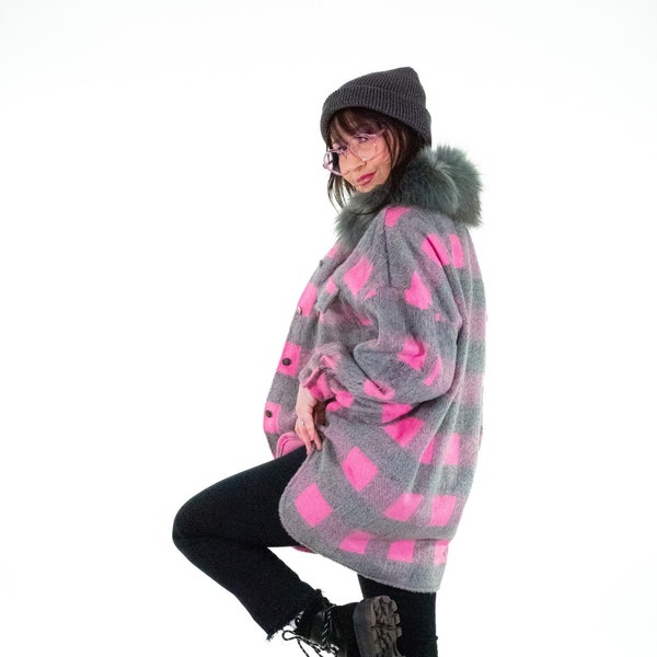 Plaid, Pink, and Faux Fur - Keep warm and look cool, this Shirt Jacket Has It All!