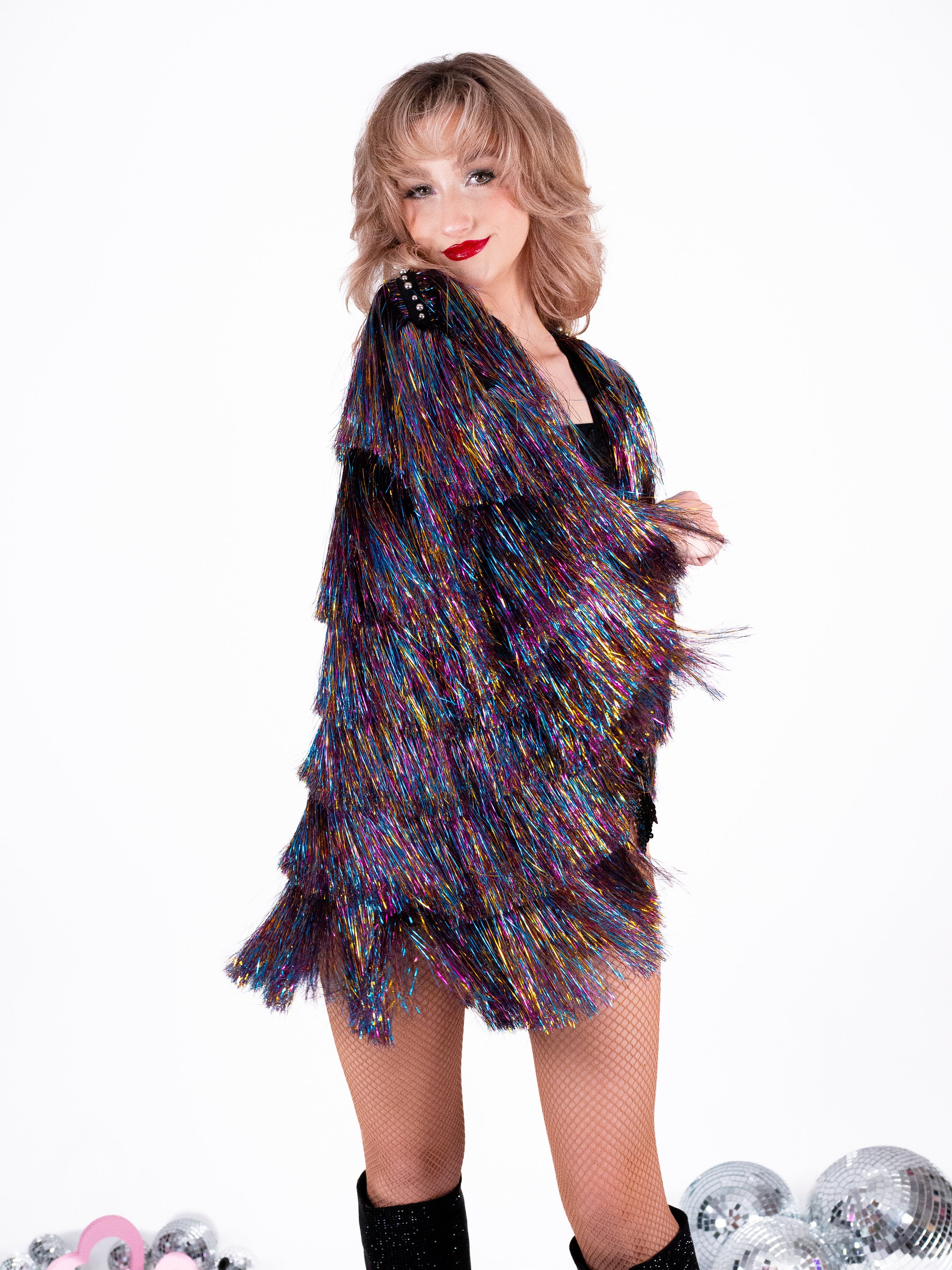 The Rebel Rainbow Tinsel Fringe Jacket