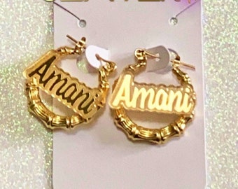 Nameplate Earrings - Etsy