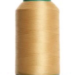 May include: A spool of golden-yellow thread with a green base and top. The thread is tightly wound, creating a cylindrical shape. Ideal for sewing, embroidery, or other textile crafts.