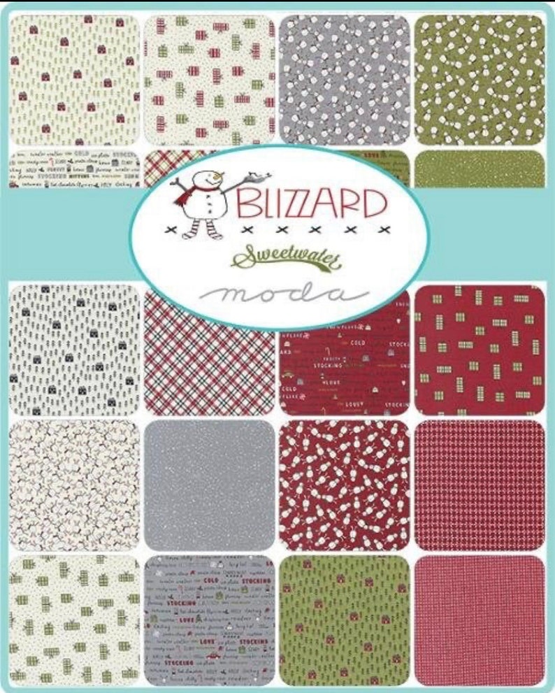 Blizzard, Mini Charm Pack, Sweetwater, Moda Fabric, 2.5 in Squares