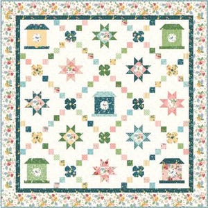 Melody Lane, Boxed Quilt, Beverly McCullough, Flamingo Toes, Riley Blake, Spring Quilt, Bird House, Quilters Gift, Mother&#39;s Day Gift