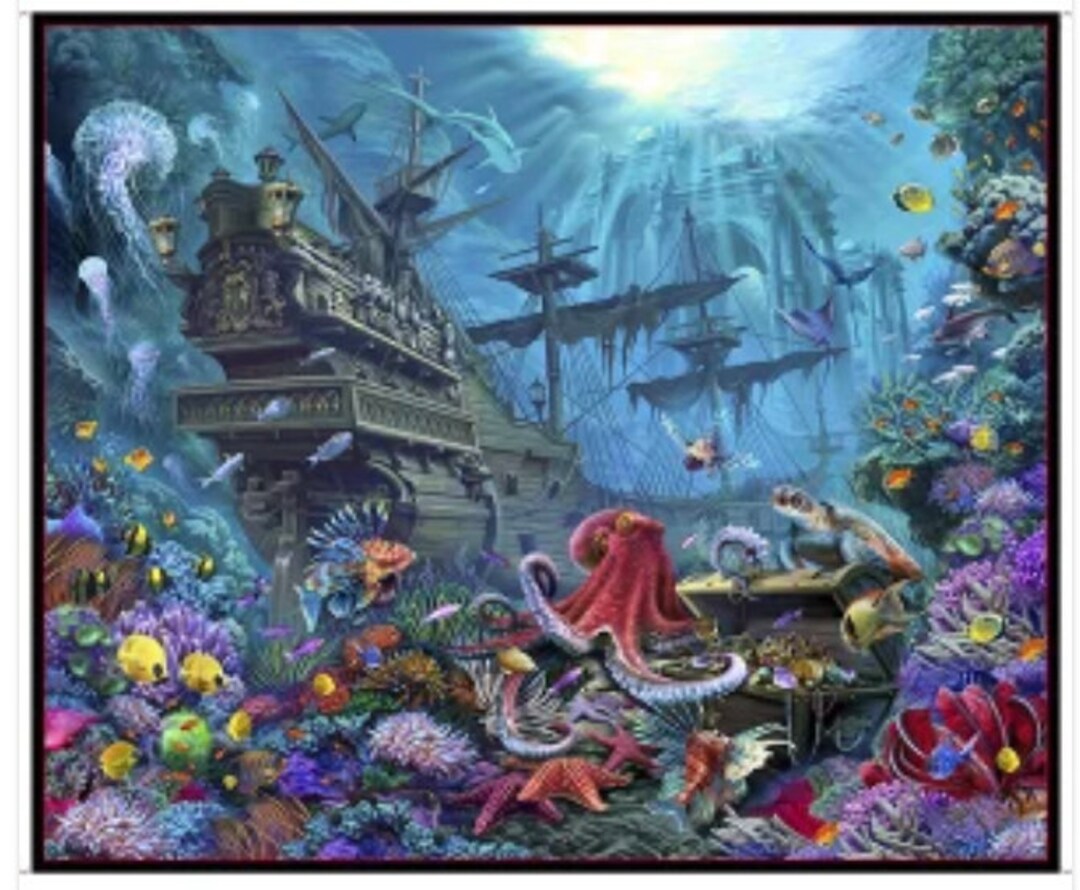 QT Fabrics, Deep Sea Treasures, Quilt Kit, Kit, Quilting, Underwater