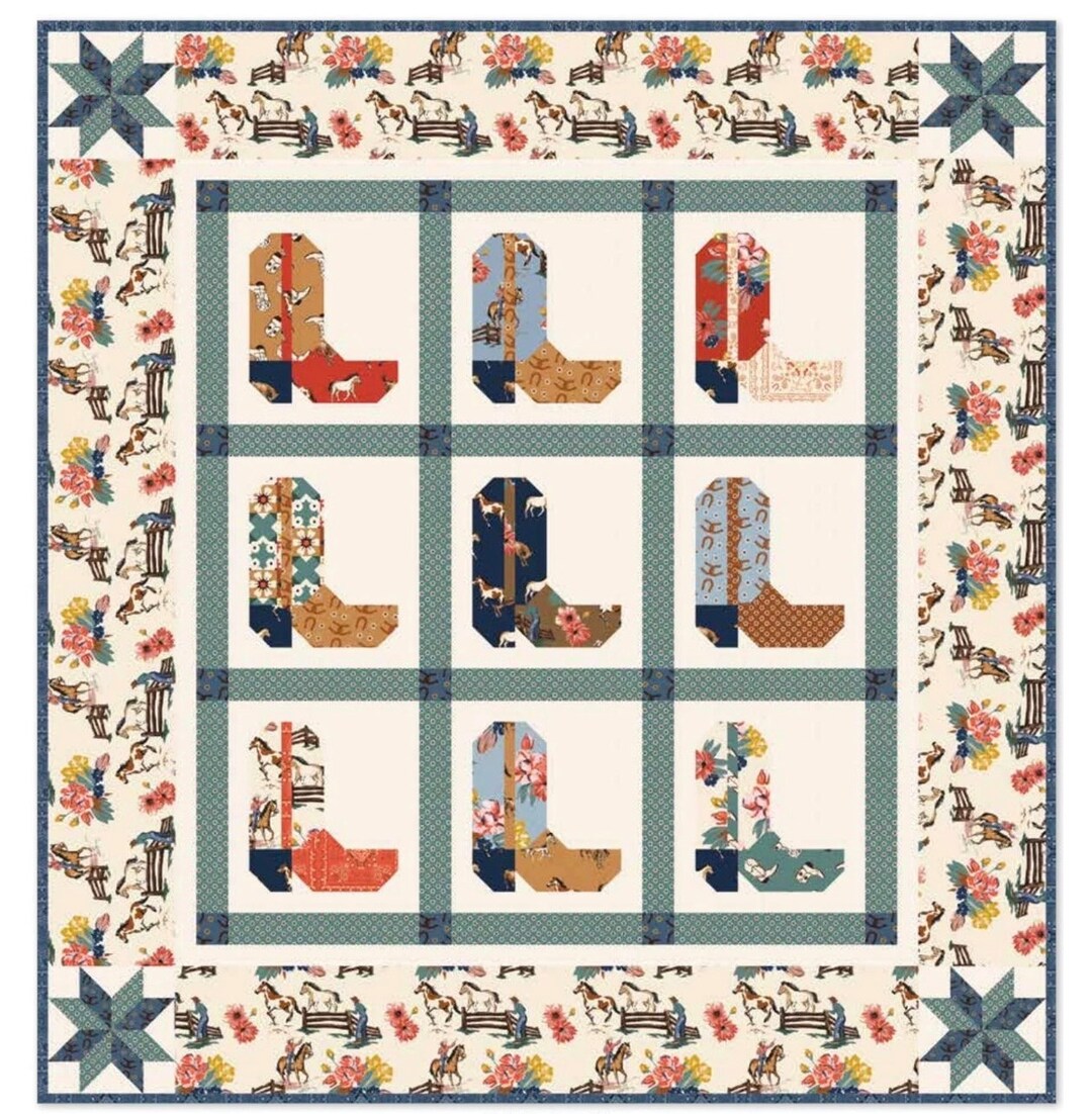 A Cowgirl's Dream, Quilt Kit, Riley Blake, Wild Rose, Quilting, Sewing, Quilters Gift, Rodeo