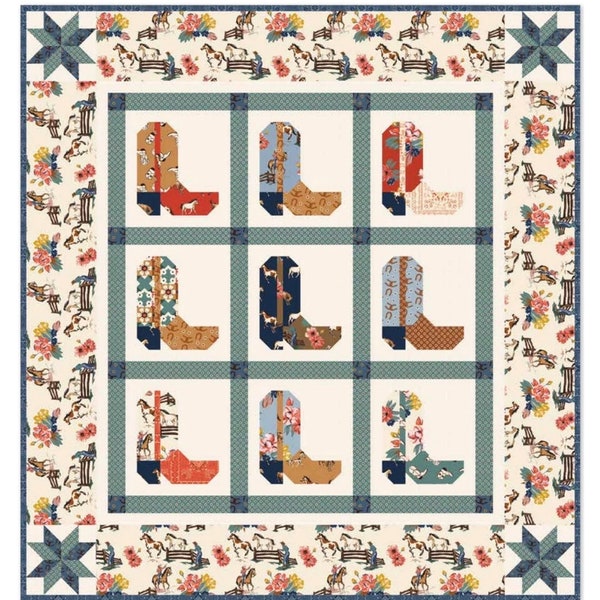 A Cowgirl's Dream, Quilt kit, Riley Blake, Wild rose, Quilting, Sewing, Quilters gift, Rodeo gift