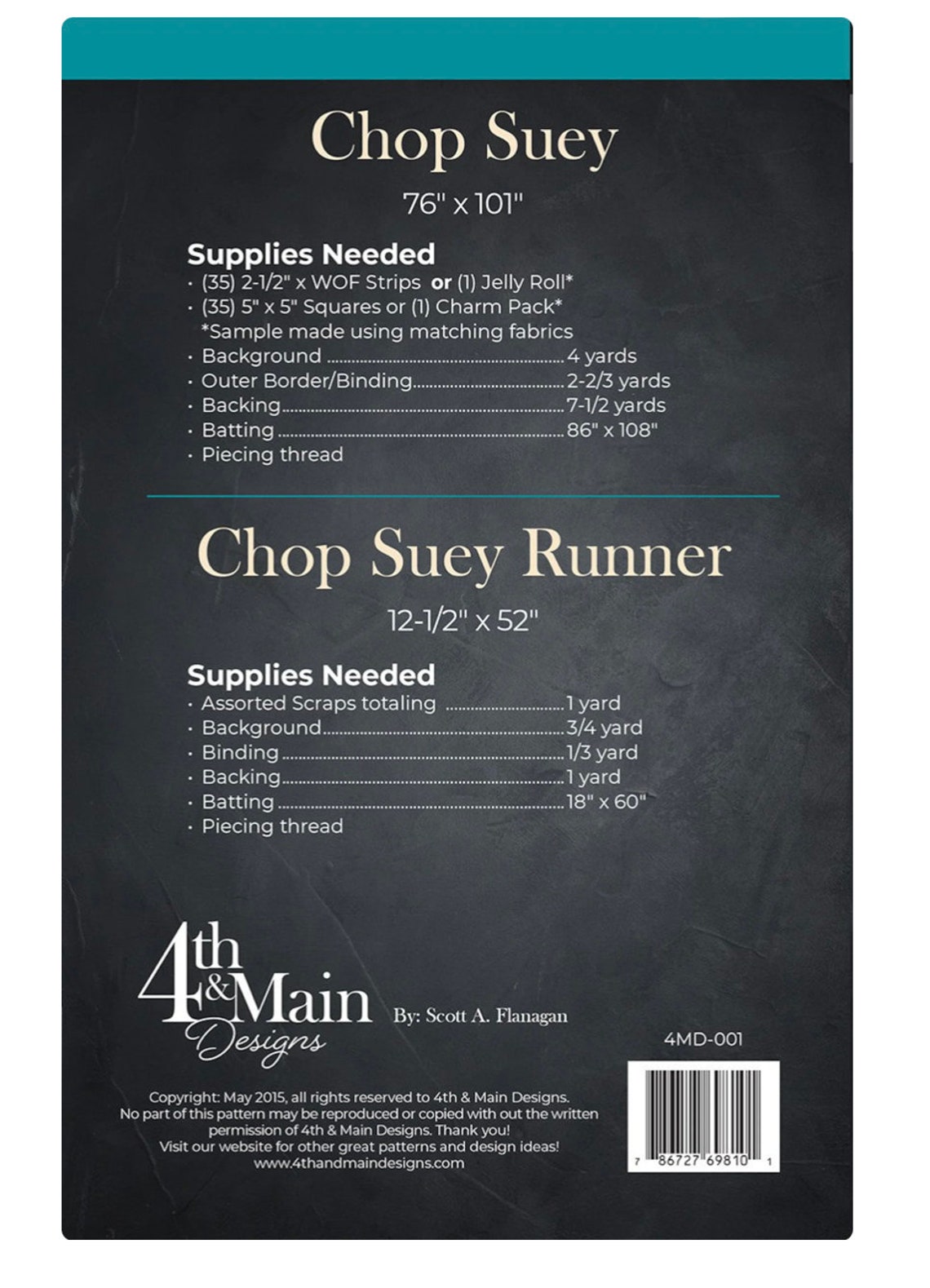 Chop Suey Quilt Pattern 4th and Main Paper Pattern Modern Etsy