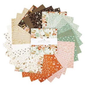 Morning Latte, Sandy Gervais, Charm pack, 42 squares, Riley Blake, Precut Fabric, Quilting, Sewing, Quilting gift, 5 in squares, Floral