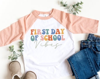 First Day Of School Shirt, Back to Shirt Girls shirt, Retro school shirt, Girls Raglan School Shirt, Girls Clothing, pre-K, 1st grade, 2nd