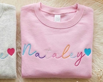 Custom Name Toddler Shirt | Personalized Rainbow Girls Sweater | Gift For Toddler Girl