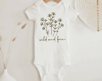 Boho Flower Baby Bodysuit: Wild and Free Shirt