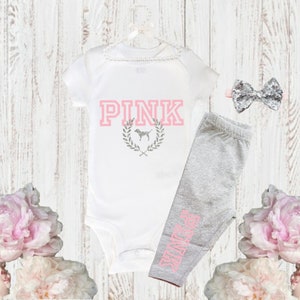 Girls love pink outfit, baby girl clothes,toddler girl clothing, girls outfit, Victoria Secret, Baby Girl Set, Babyshower gift, coming home