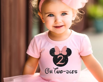 Oh Twodles Minnie Mouse 2nd Birthday Outfit Twodles Birthday Shirt Oh Twodles Minnie Mouse Birthday Outfit Second Birthday, Girls 2nd