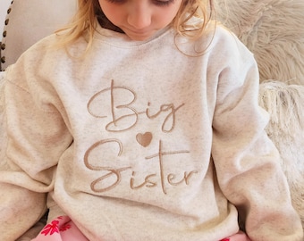 Embroidered Big Sister Sweater | Pregnancy Announcement Gift