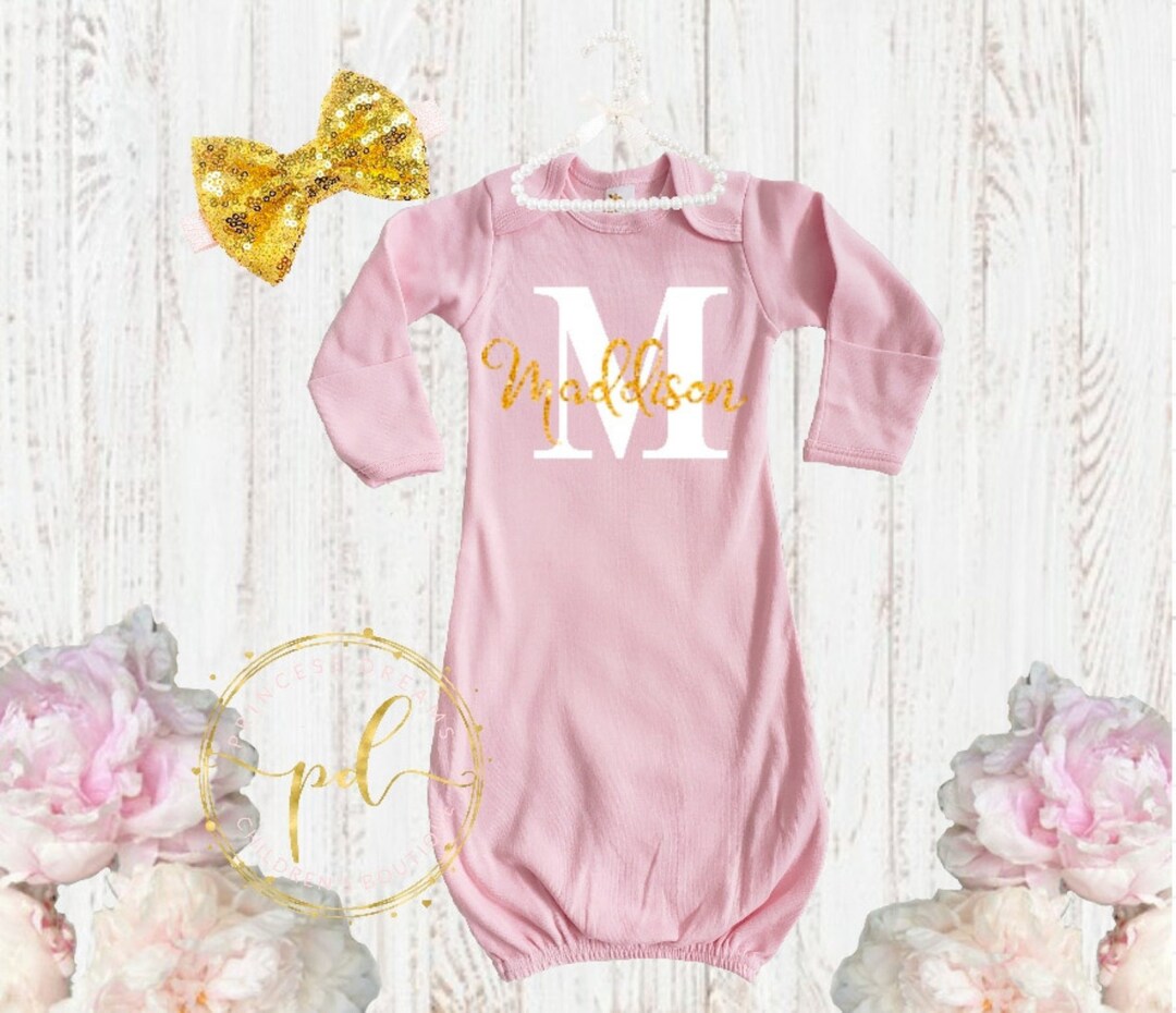 Personalized Baby Girl Gown Coming Home Outfit Baby Shower Gift
