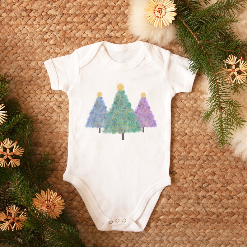 Pastel Christmas Tree Shirt Baby Girl Christmas Shirt Girls Etsy