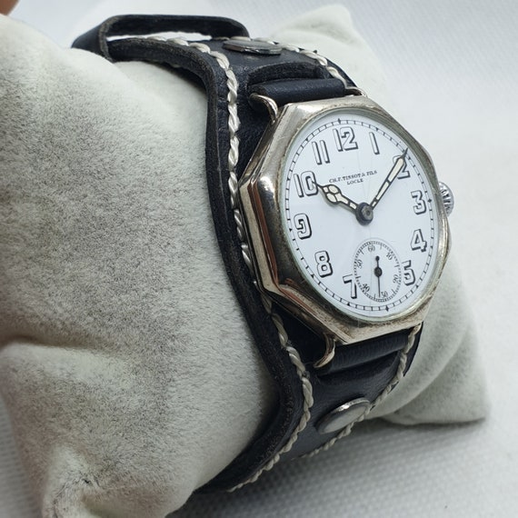 Vintage Silver CH.F. Tissot & Fils Locle, great c… - image 3