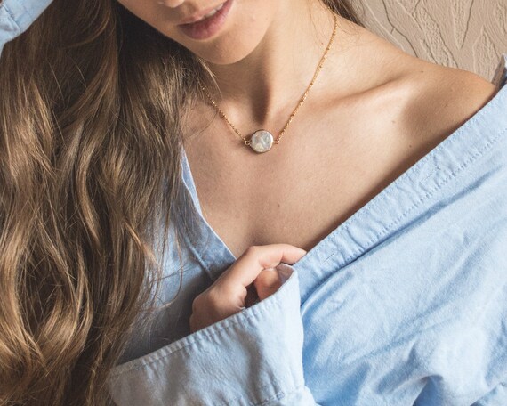 Mother Earth Gold Plated Natural Keshi Pearl Necklace With Etsy etsy