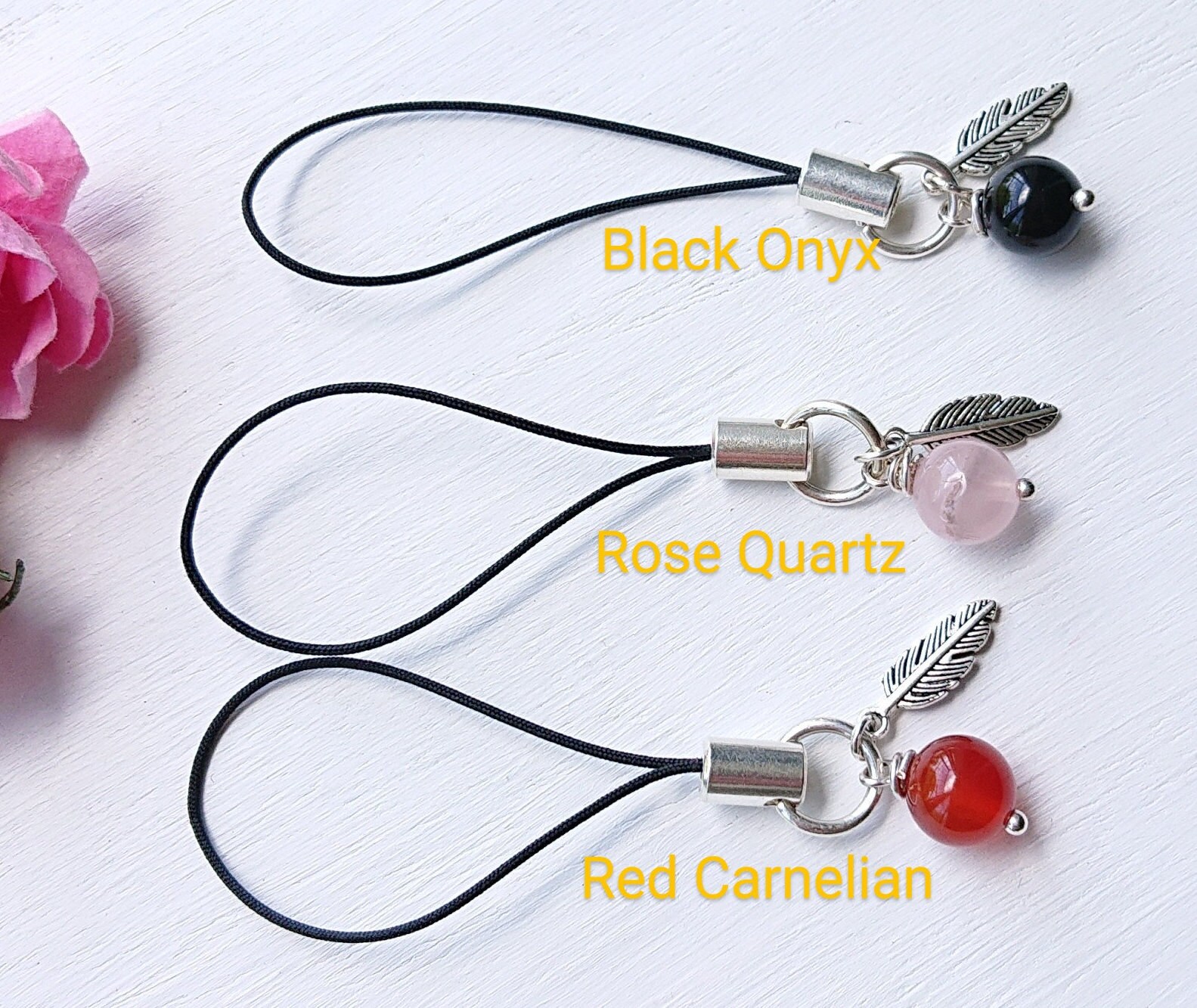Crystal Phone Lanyard Personalised Bag Charm Gemstone Etsy UK