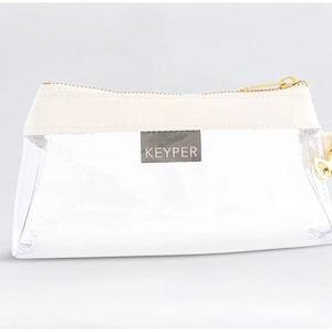Bolso de mano transparente blanco puro. regalo personalizado para ella, embrague transparente de aniversario de mujer, regalo de novia de vacaciones, bolso transparente