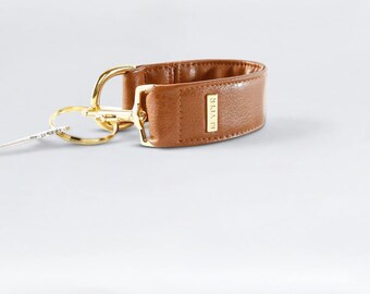 Vegan Leather KEYPER key ring wristlet Saddle Brown - High quality key chain, Personalized wristlet gift for her, Women anniversary