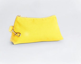 Classic Canvas Wristlet Bag Sunshine - High quality purse, Personalized bag gift for her, Women anniversary, Holiday gifts, Graduation gifts