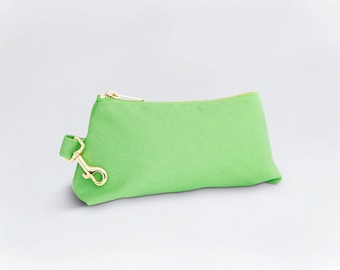 Classic Canvas Wristlet Bag Green - High quality purse, Personalized bag gift for her, Women anniversary, Holiday gifts, Graduation gifts