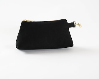 Classic Canvas Wristlet Bag Black - High quality purse, Personalized bag gift for her, Women anniversary, Holiday gifts, Graduation gifts