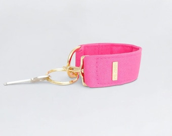 Classic Canvas KEYPER Key Ring Wristlet Pink - High quality key chain, Personalized wristlet gift for her, Smart key holder