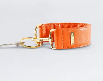 Vegan Leather KEYPER key ring wristlet Persimmon - High quality key chain, Personalized wristlet gift for her, Women anniversary, key holder