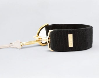 Classic Canvas KEYPER Key Ring Wristlet Black - High quality key chain, Personalized wristlet gift for her, Smart key holder