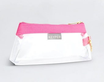 Bolso de Mano Transparente Lona Rosa. regalo personalizado para ella, bolso transparente de aniversario para mujer, regalo de vacaciones, bolso transparente de graduación