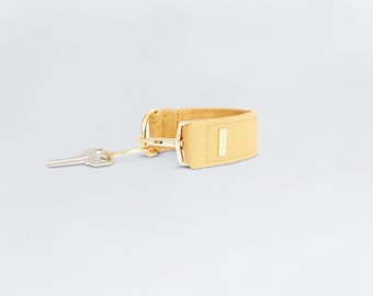 Classic Canvas KEYPER Key Ring Wristlet Beige - High quality key chain, Personalized wristlet gift for her, Women anniversary