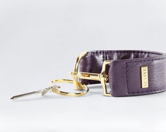 Vegan Leather KEYPER key ring wristlet Pretty Purple - High quality key chain, Personalized wristlet gift for her, Women anniversary