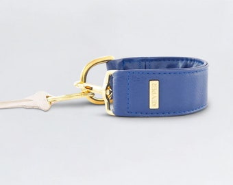 Vegan Leather KEYPER key ring wristlet Royal Blue - High quality key chain, Personalized wristlet gift for her, Women anniversary