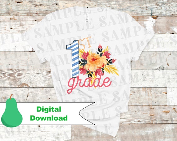 Download Sublimation Design Download 1st Grade Teacher Digital Etsy