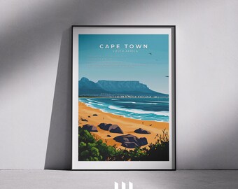 Cape Town Travel Poster: South Africa, Table Mountain Art