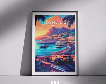 Monaco Grand Prix Travel Poster | Formula 1 Wall Art | French Riviera Racing Print | Monte Carlo F1 Art | Motorsport Gift | Racing Decor