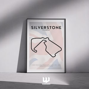 Silverstone F1 Circuit-poster: Britse Grand Prix-muurkunst voor motorsportfans en raceliefhebbers