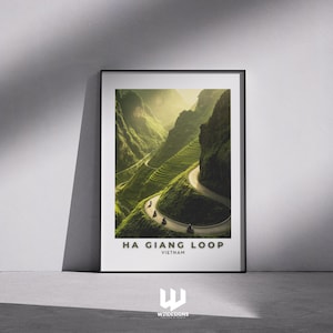 Poster de voyage Ha Giang Loop : art mural voyage au Vietnam
