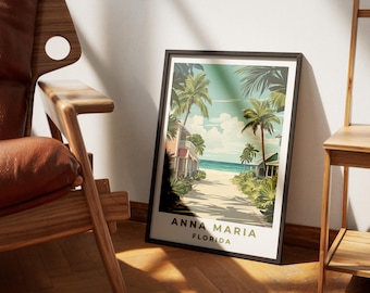 Anna Maria Island Vintage Travel Poster: Florida Coastal Art Print