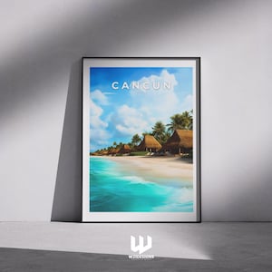 Cancun Beach Print: Tropical Mexico Coastal Wall Art